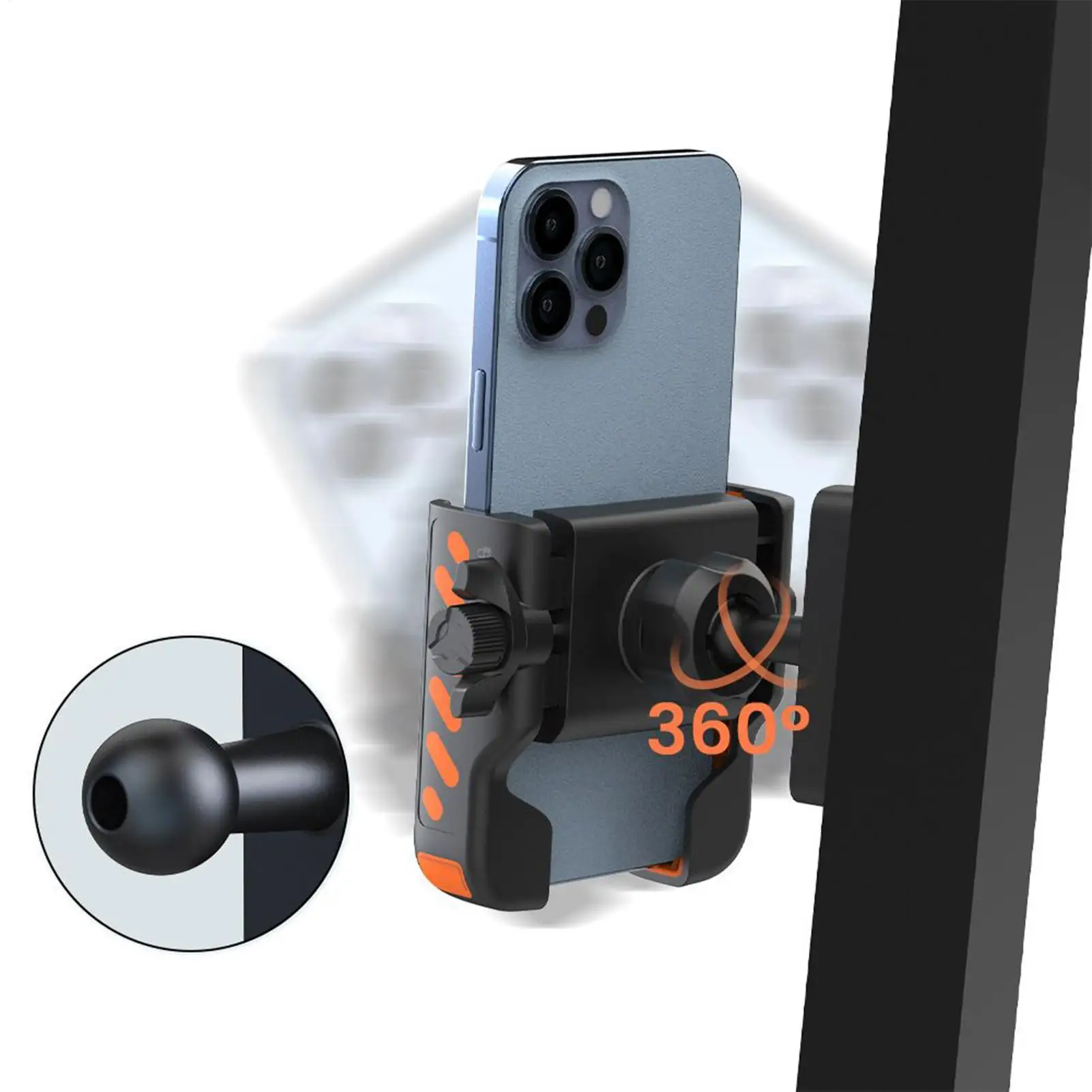 Golf Cart Phone Holder Magnetic Phone Holders For Golf Carts Stand Quick-Release Anti-Slip Rack Clamp 360 Degree Rotation For