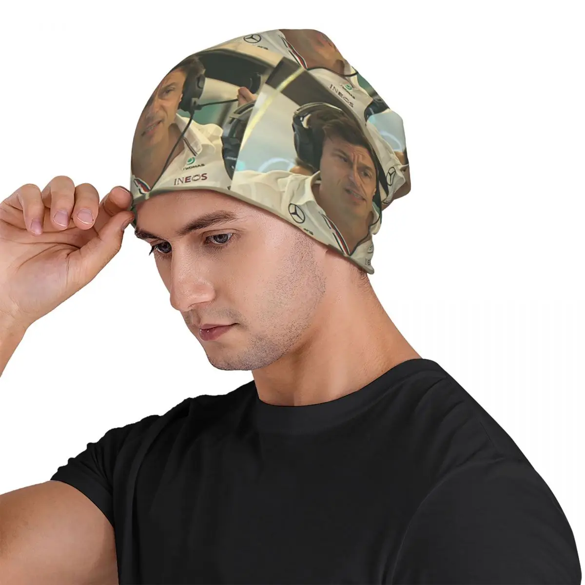Confused Toto Wolff Men Women Adult Beanies Caps Knitting Bonnet Hat Warm Fashion Autumn Winter Outdoor Skullies Hats