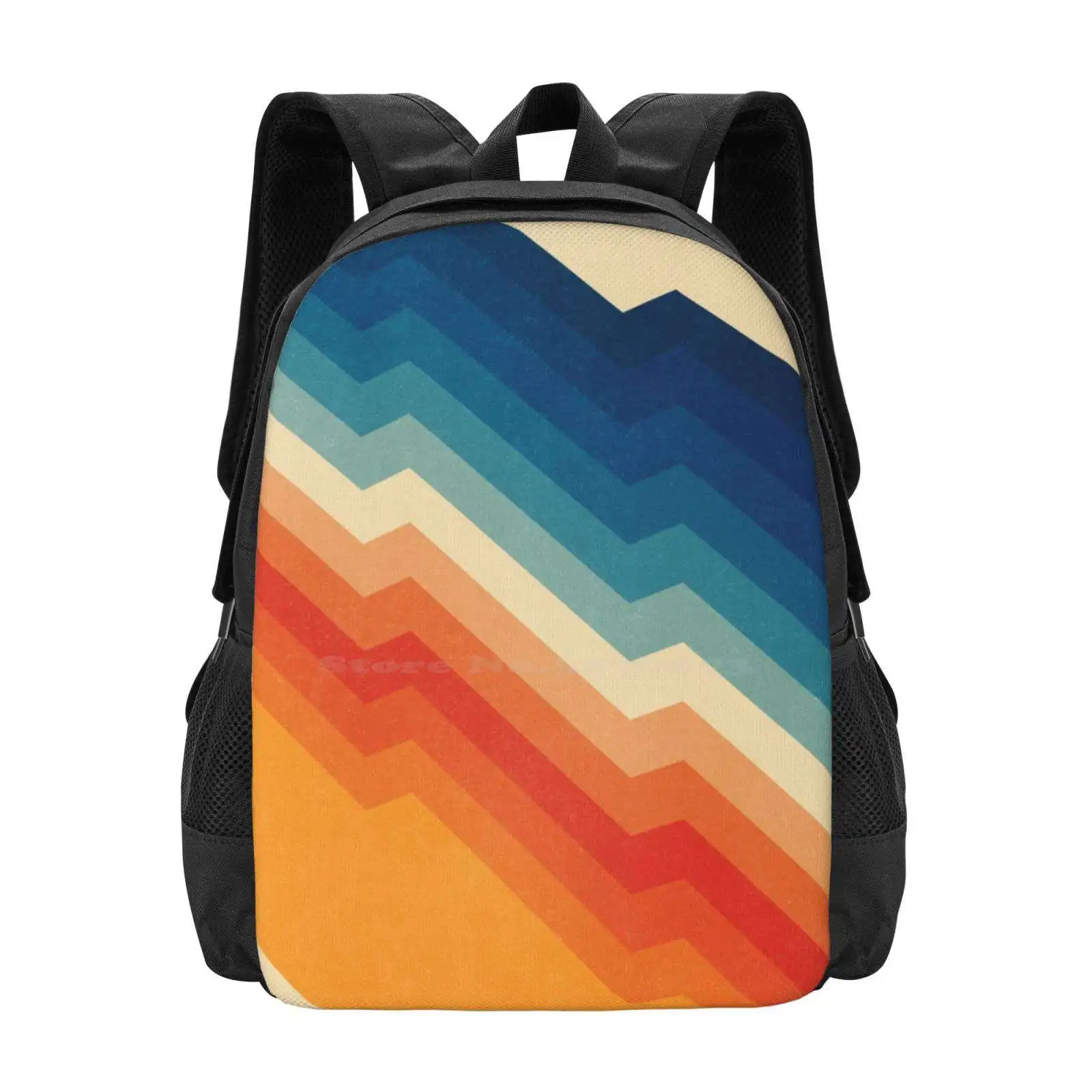 Barricade New Arrivals Unisex Bags Student Bag Backpack Abstract Pattern Bright Vibrant Geometric Angular Red Blue Orange