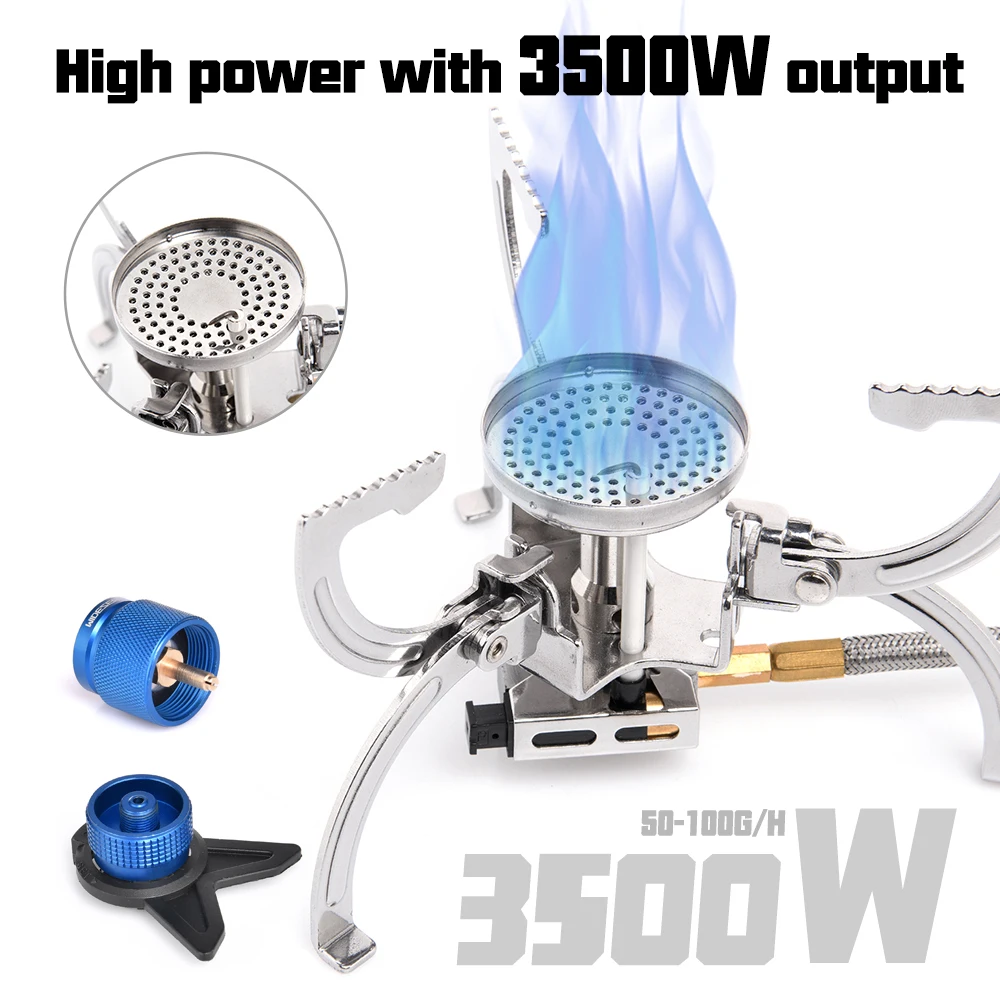 WIDESEA estufa de gas plegable 3500W quemador de camping 220G peso ligero llama azul quemador de cocina al aire libre mini estufa engranajes de camping