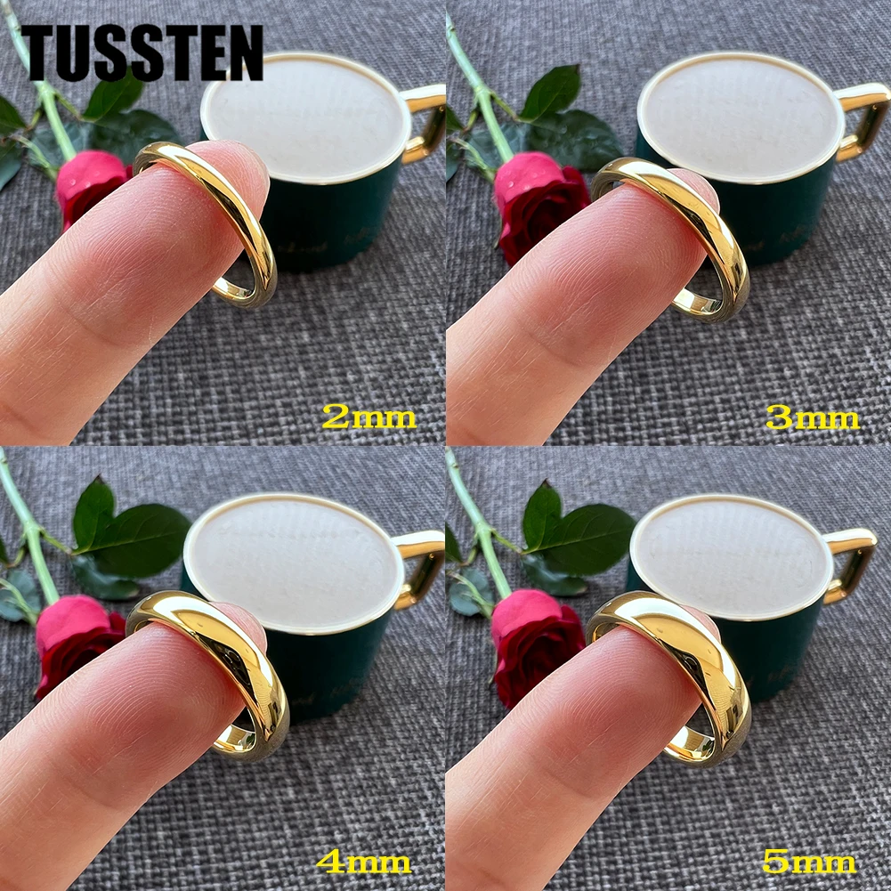 Dropshipping TUSSTEN 2-10MM Men Women Ring Tungsten Wedding Band Domed Polished Comfort Fit