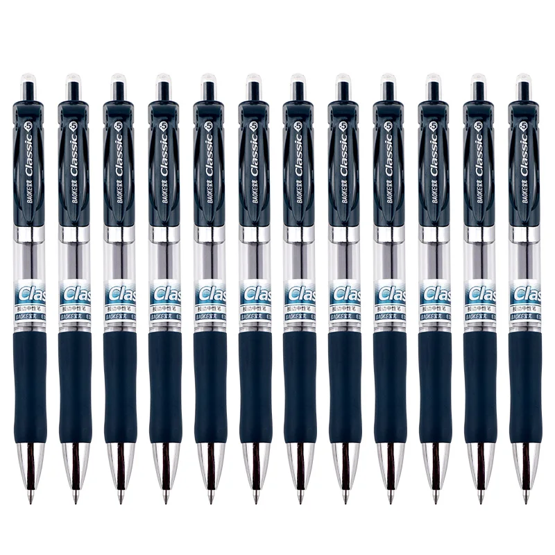 BAOKE E35 0.5mm Classic Retractable Gel Pen 12pcs