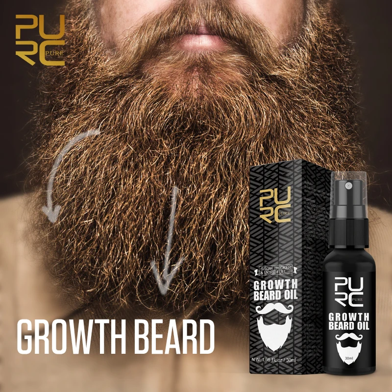 PURC-Óleo De Crescimento De Barba Para Homens, Produtos De Crescimento De Cabelo, Espessante, Nutritivo, Tratamento De Preparação De Barba, Cuidado