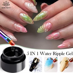 BORN PRETTY 5 en 1 Gel Transparente con Efecto Ondulado para Uñas, Gel 3D para Modelar, Esculpir y Tallar, Capa Superior Sin Limpieza, Gel Adhesivo Reforzador
