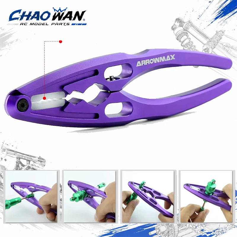 1Pc 6 IN 1 Metal Shock Absorber Pliers Multi-function Rod Ball Clamp Tool for 1/8 1/10 RC Crawler Car 94111 Traxxas Axial XV01 R