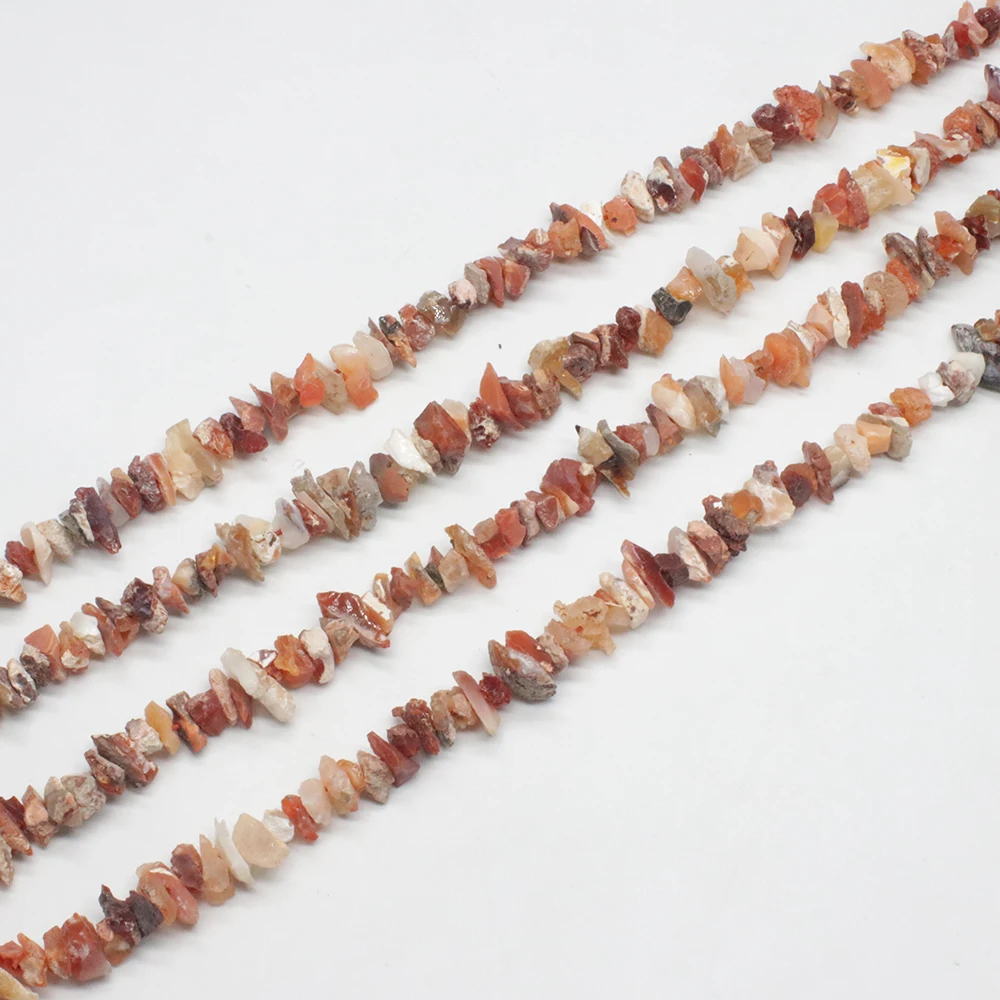 Gains Natural Fire Opal Raw Necklace Strand Jewlery Fitting Accessories Free Shipping