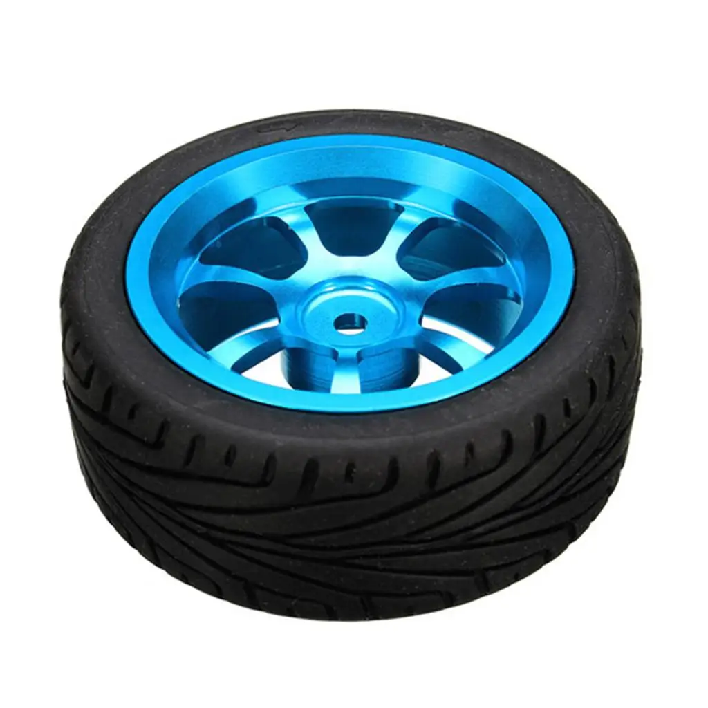 

RC Car Rubber Tire Tyres 62mm Diameter Metal Wheel Rim Set for Wltoys A959-B A949 K929 1/18 Vehicle