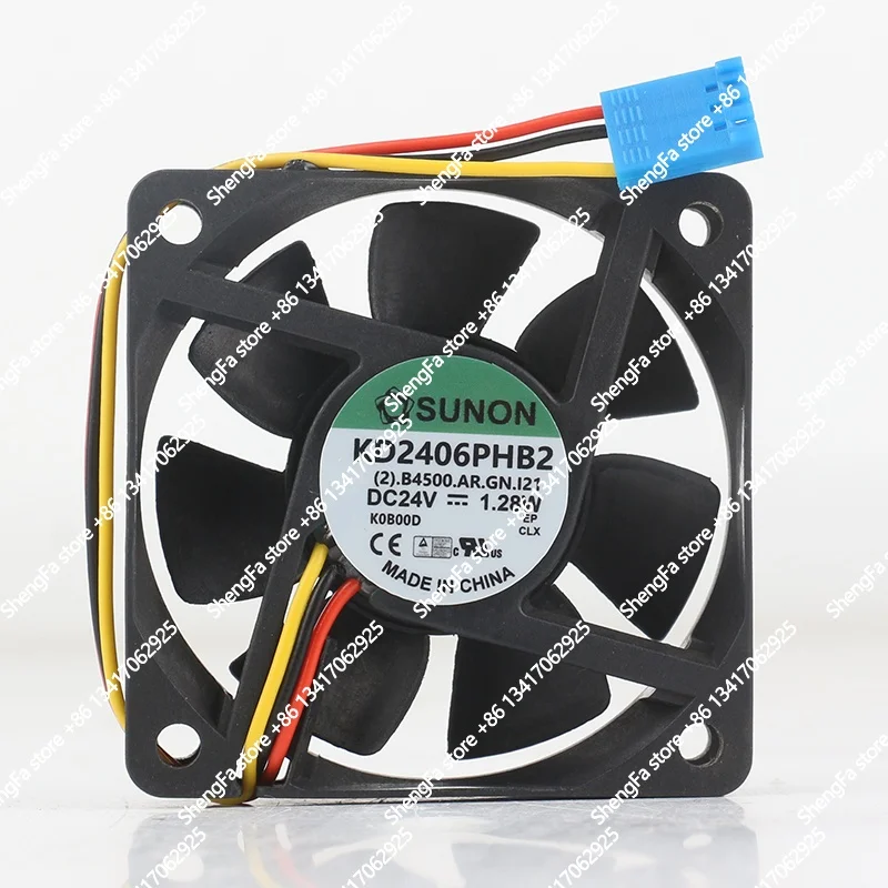 KD2406PHB2 24V 1.28W 60X60X15MM 6015 6CM three wire maglev driver Mute inverter Cooling Fan