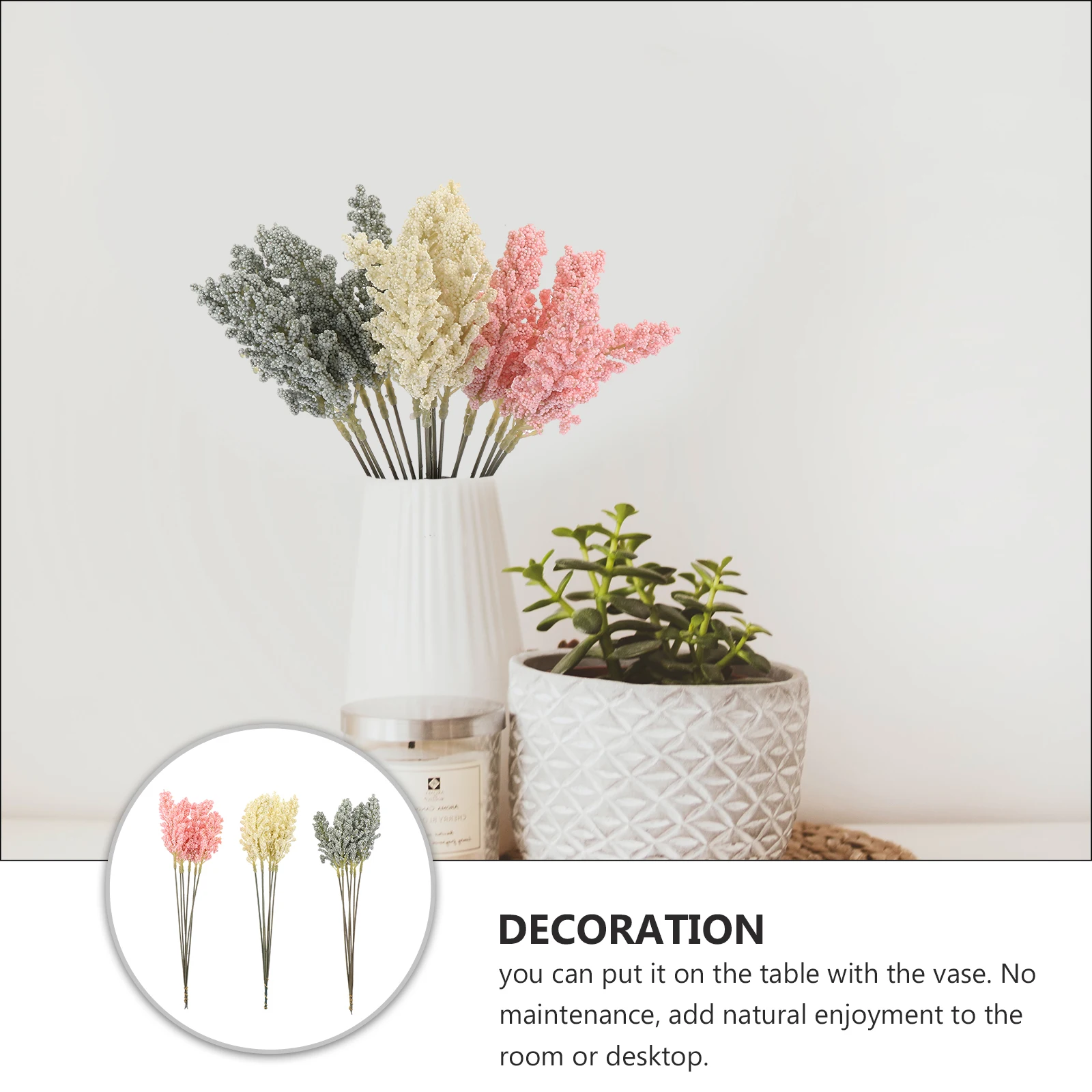 

18pcs Artificial Ear Decorative Wheat Stalk Dry Flowers Dried Flowers Home Decoration Wedding Floral Arrangement
