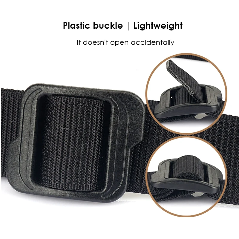 VATLTY Metal-Free Travel Belt for Men Plastic Buckle Tight Real Nylon Casual Belt Adjustable Work Belt Male No Metal Girdle