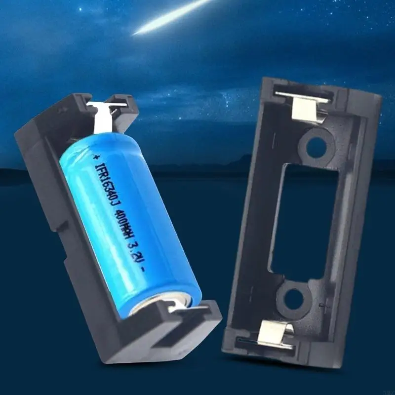 55KC 2PCS CR123A 16340 LIR123A Battery Holder 3V Storage Box For PCB Solder Mounting Applications In Electronics And