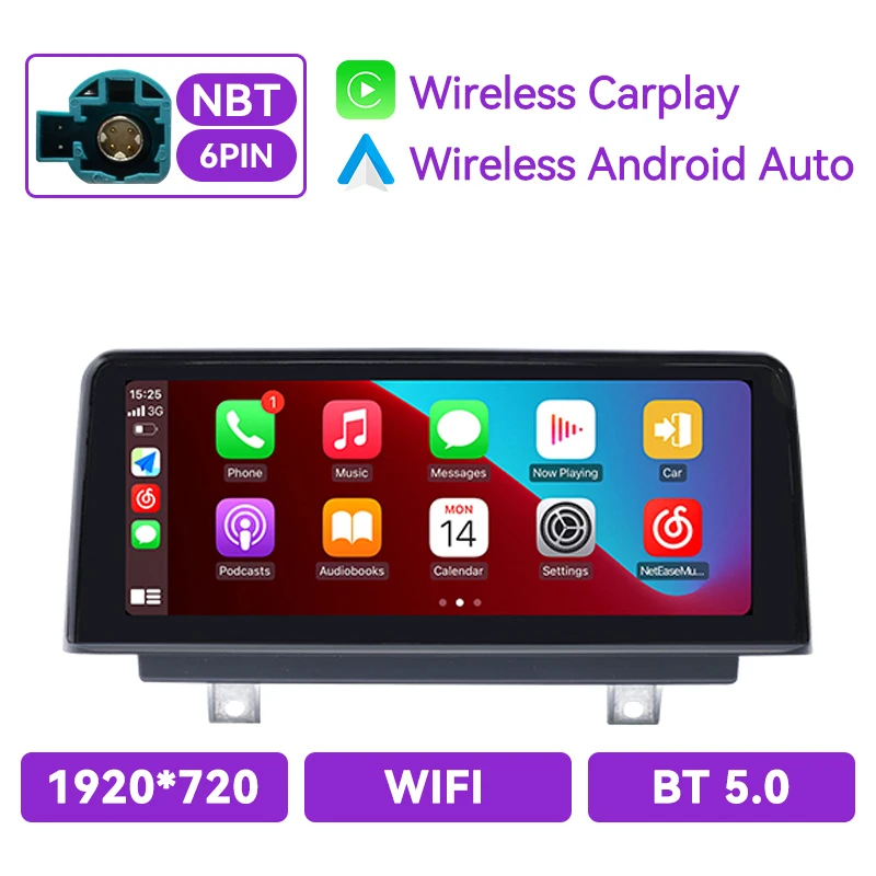 XONRICH 10.25 Inch Draadloze CarPlay Android Auto Multimedia Linux Scherm Voor BMW Serie 3 4 F30 F31 F32 F33 F34 F36 NBT