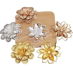 BoYuTe (20 Pieces/Lot) 56MM Multi-Layer Metal Iron Flower Base Materials Factory Supply DIY Handmade Jewelry Accessories