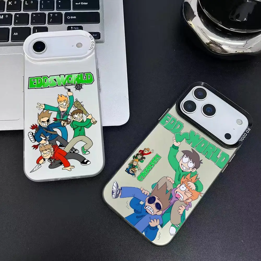 Чехол для телефона Games E-Eddsworld-S для iPhone 17, 16, 15, 14, 13, 12, 11 Pro Max, дизайнерский матовый лазерный чехол для телефона Aurora Funda