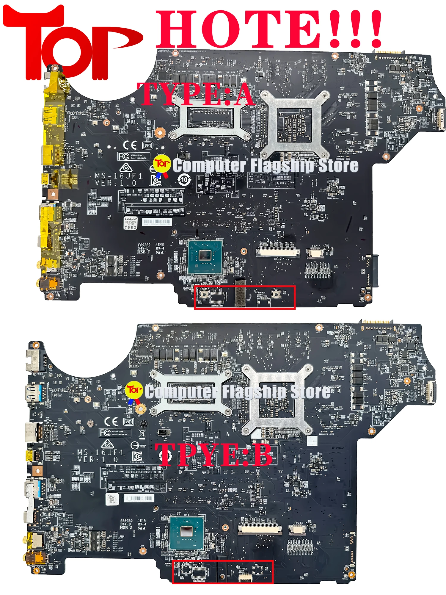 MS-16JF1 Laptop Motherboard For MSI MS-16JF PE62 GV62 I5-8300H I7-8750H GTX1050 GTX1050TI Mainboard 100% Testd Fast Shipping