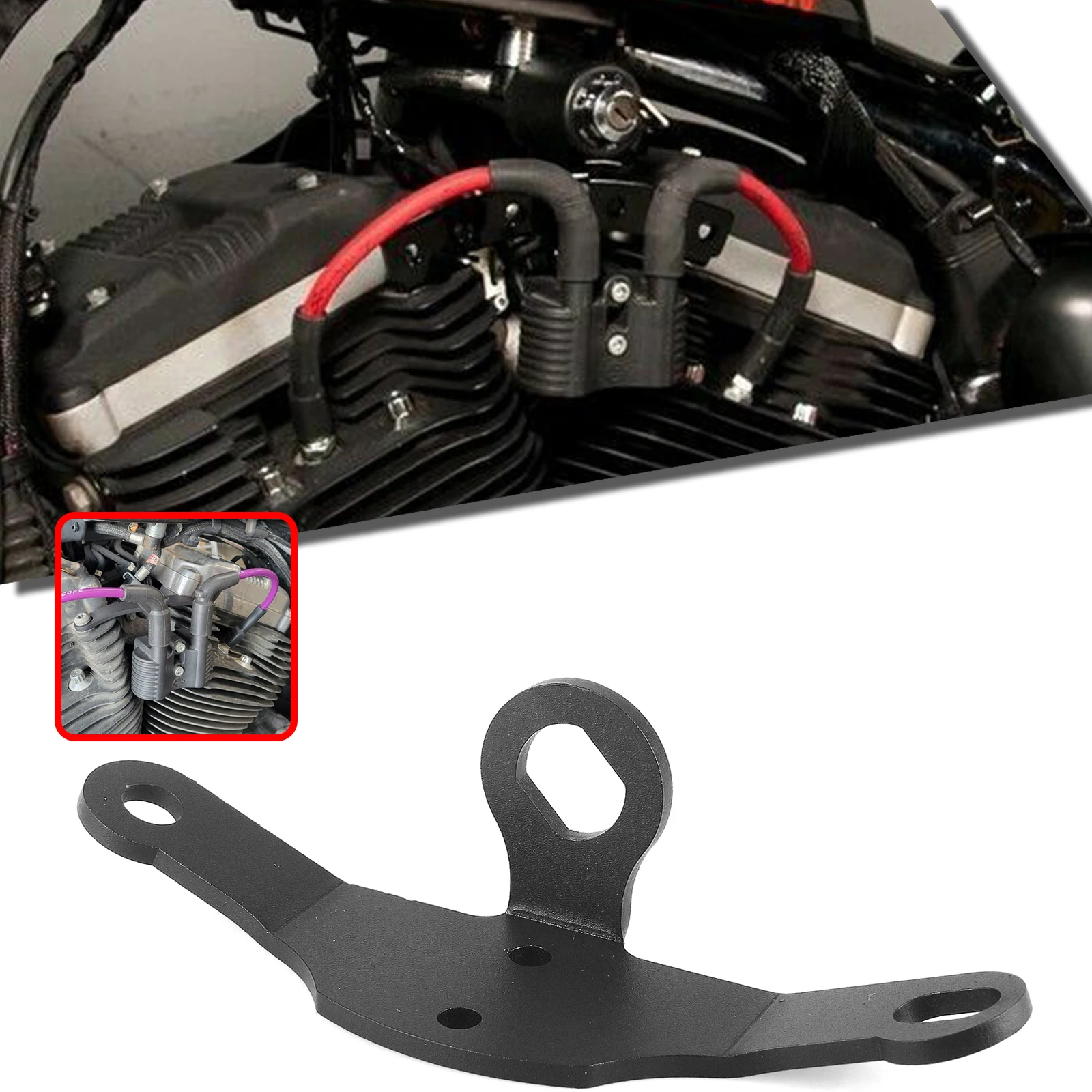 Pop Motorcycle Side / Top Ignition Coil Key Relocation Mount Kit Bracket For Harley Davidson Sportster 48 72 883 1200 2007-2023
