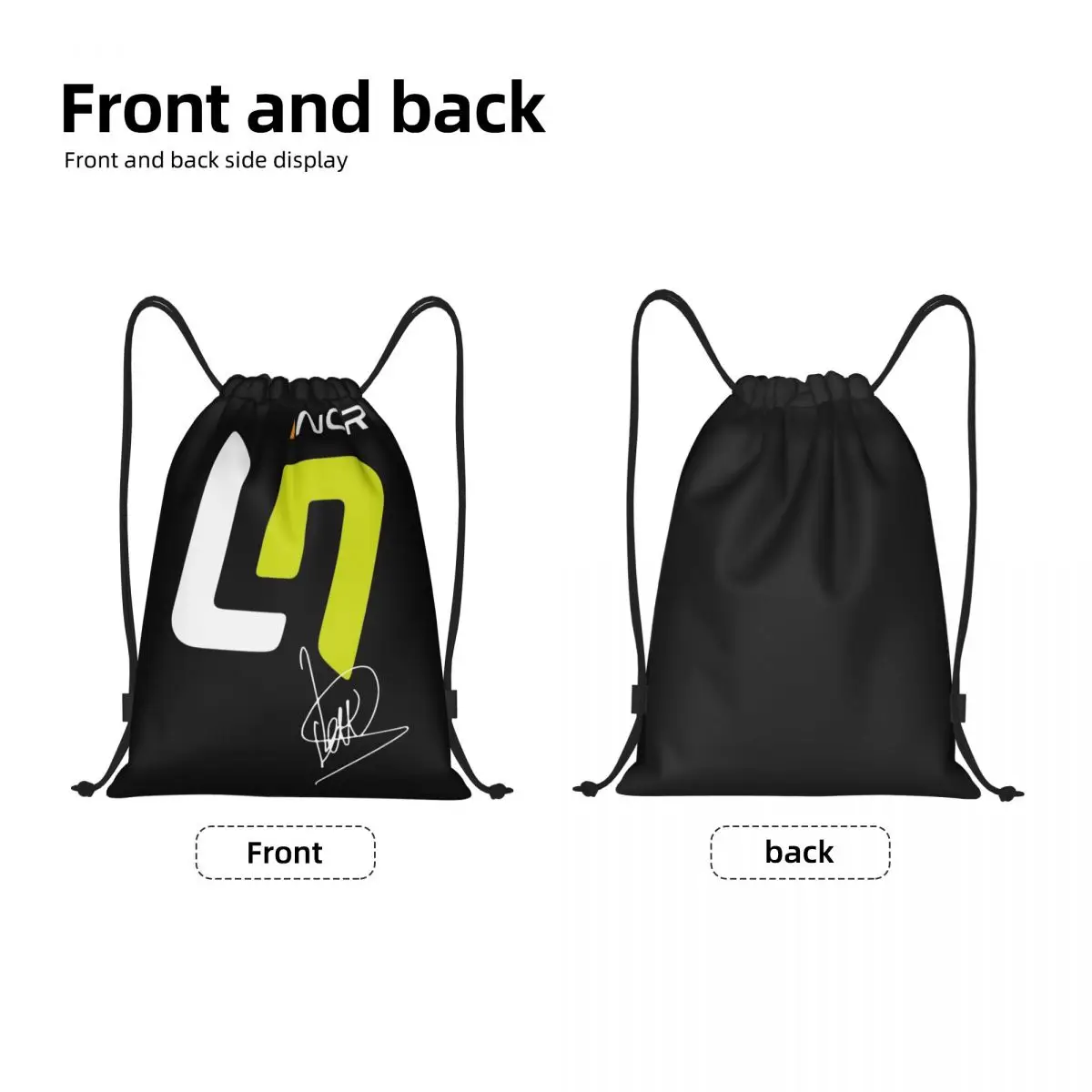 Lando Norris Racing Driver Motorsport mochila con cordón, deportes, gimnasio, Sackpack, bolsa de cuerdas para senderismo