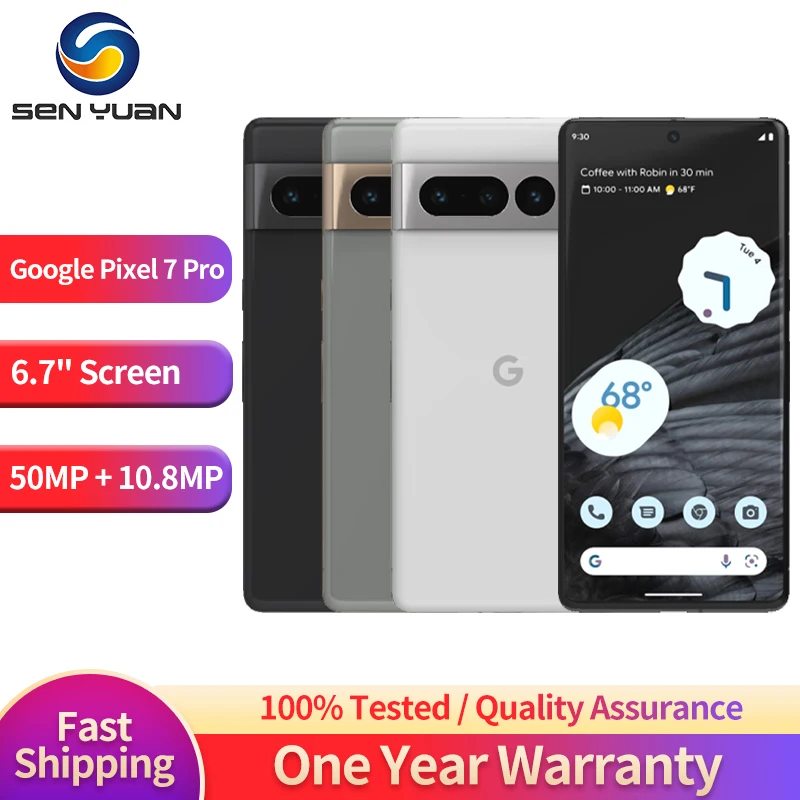 

Google Pixel 7 Pro 7Pro 5G 12GB RAM 128/256GB ROM 6.7" AMOLED NFC Google Tensor G2 Octa Core Unlocked Android Original Phone