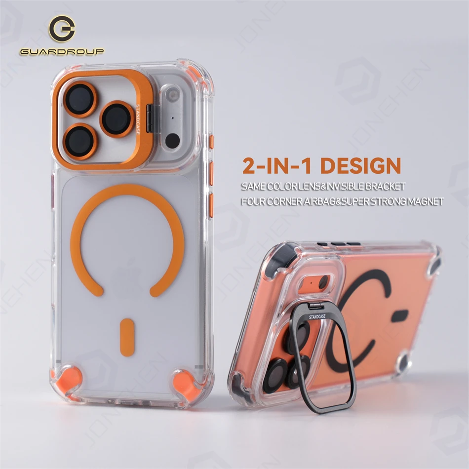 الفاخرة المغناطيسي للصدمات الوفير حالات آيفون الهواء 17 16 15 14 13 12 برو ماكس الزجاج عدسة حامي حامل غطاء ل Magsafe