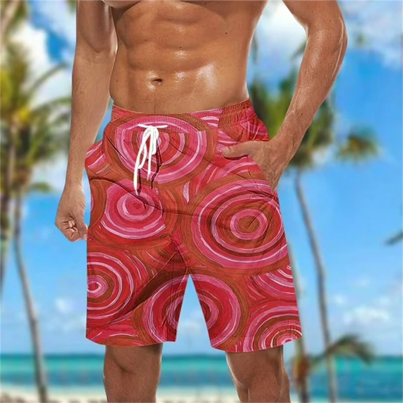 

Colorful Swirl Print Mens Artistic Swirl Print Beach Shorts Casual Summer Swim Trunks Lightweight Board Shorts For Vacation Wear