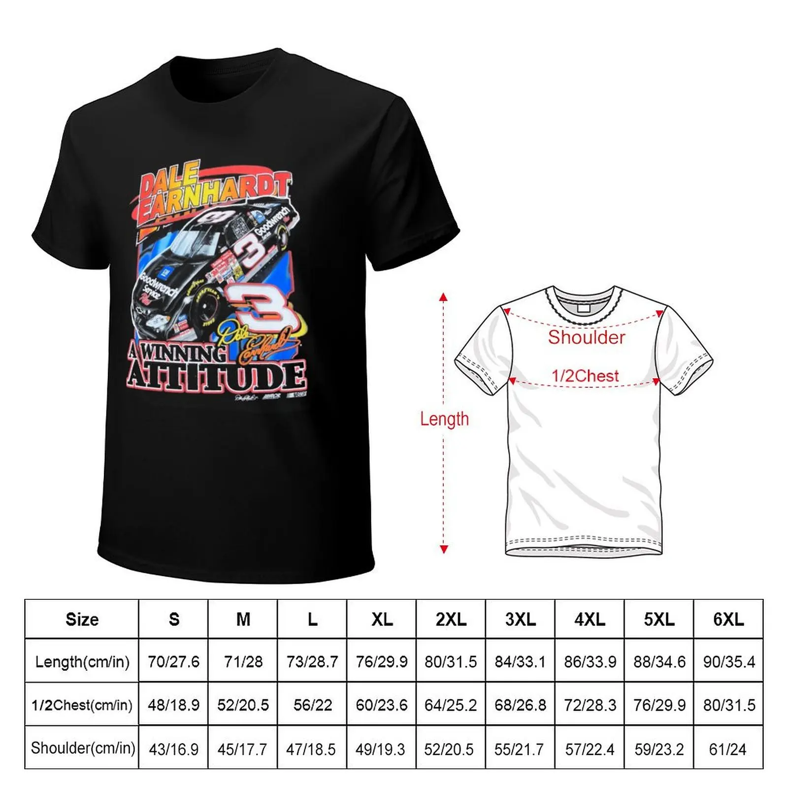 Dale Earnhardt 3 Winning Attitude T-Shirt Summer Fashion Casual Tee Shirt