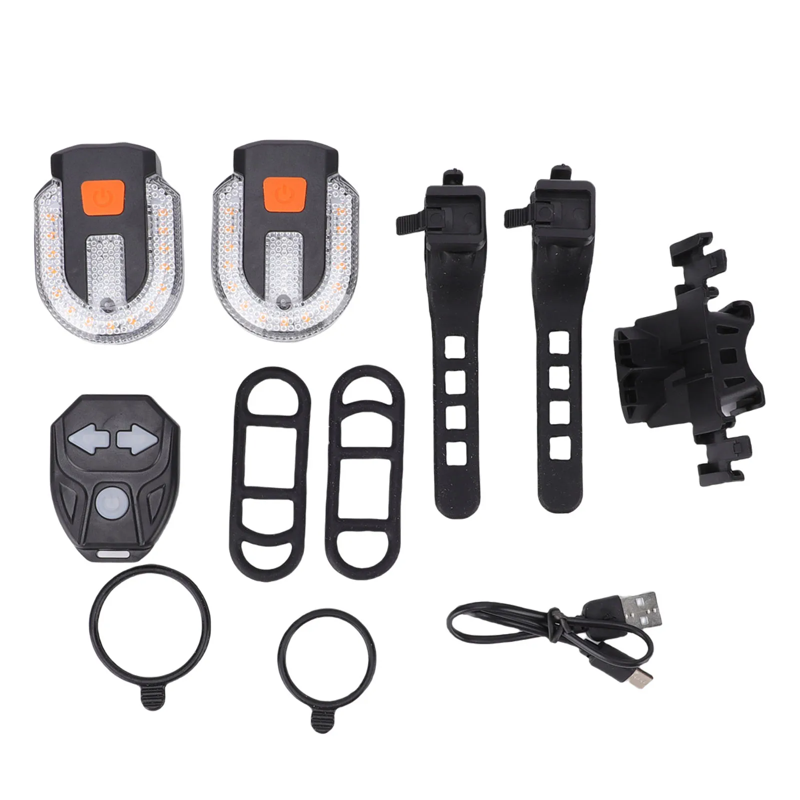 Bike Turn Signals USB Rechargeable IPX4 Water Proof LED Bike Split Back Turn Signals with Wireless Remote Control for Cycling