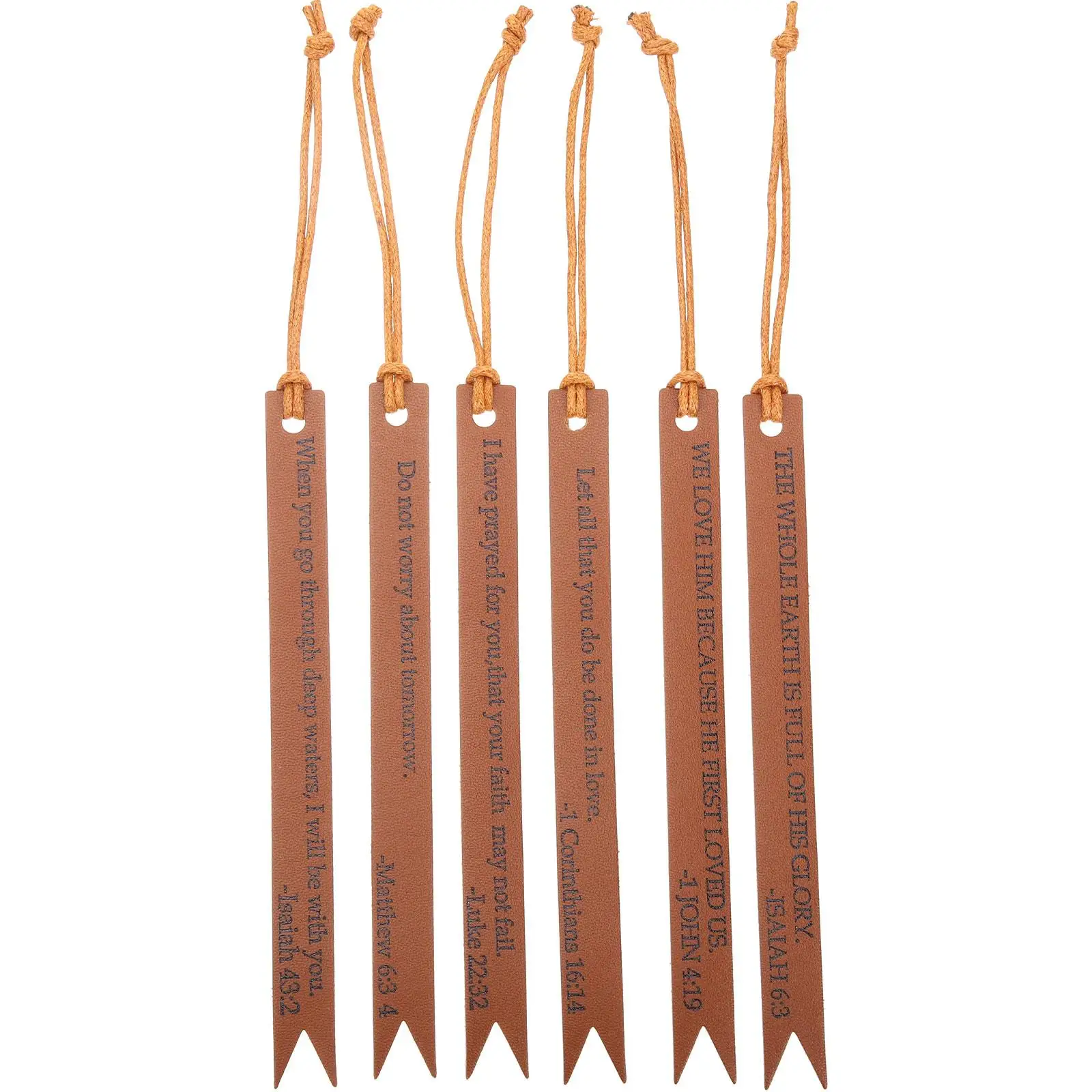 

6pcs Bible Gifts Bible Bookmarks Bookmarks Brown Christian Bookmark PU Markers for Book Mark Students