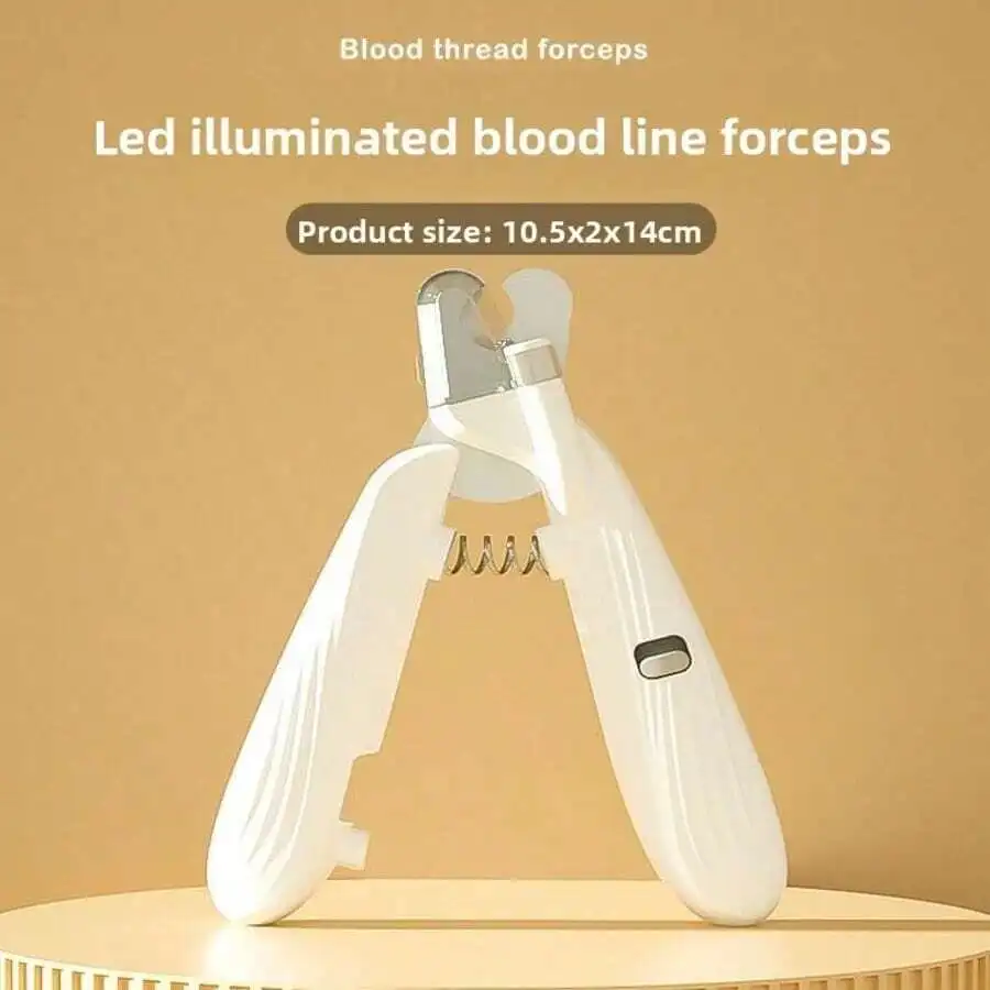 Household LED Pet Nail Clipper with Built‑In File, 2‑In‑1 Clipping & Filing Grooming Tool for Cats & Dogs All Breeds