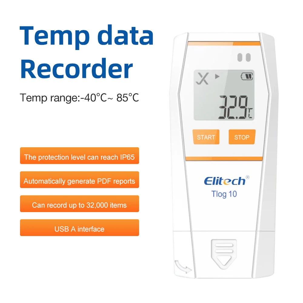 USB Temperature Data Logger 32000 Capacity Humidity Data Logger Reusable RH TEMP Recorder Refrigerated Cold Chain Transport