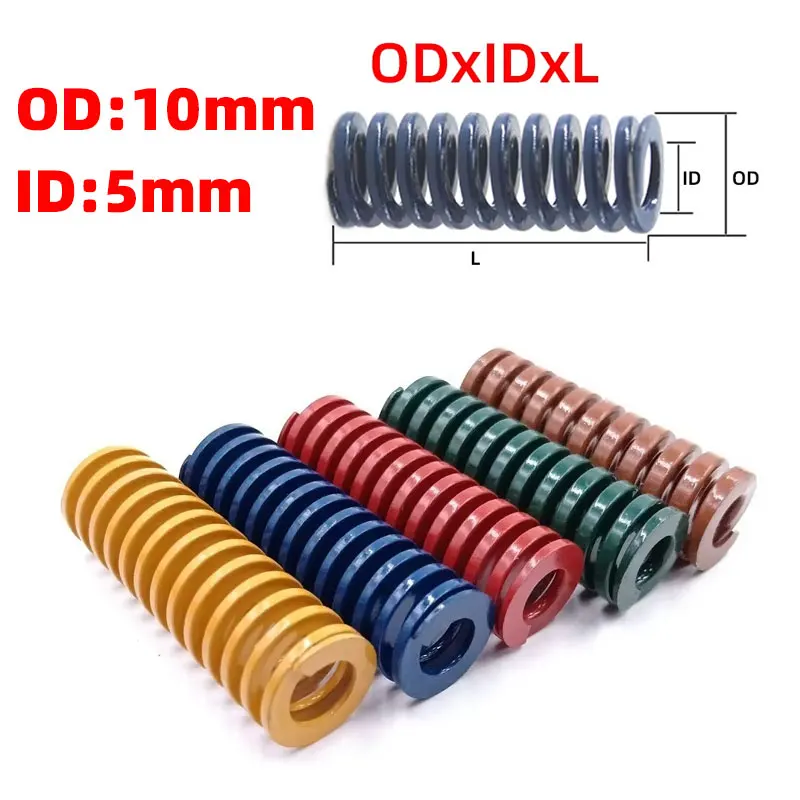 1PCS Mould Die Spring Spiral Stamping Compression Springs For Rear Trunk Tailgate Strut Support Lift Bar OD 10mm ID 5mm L20-100m