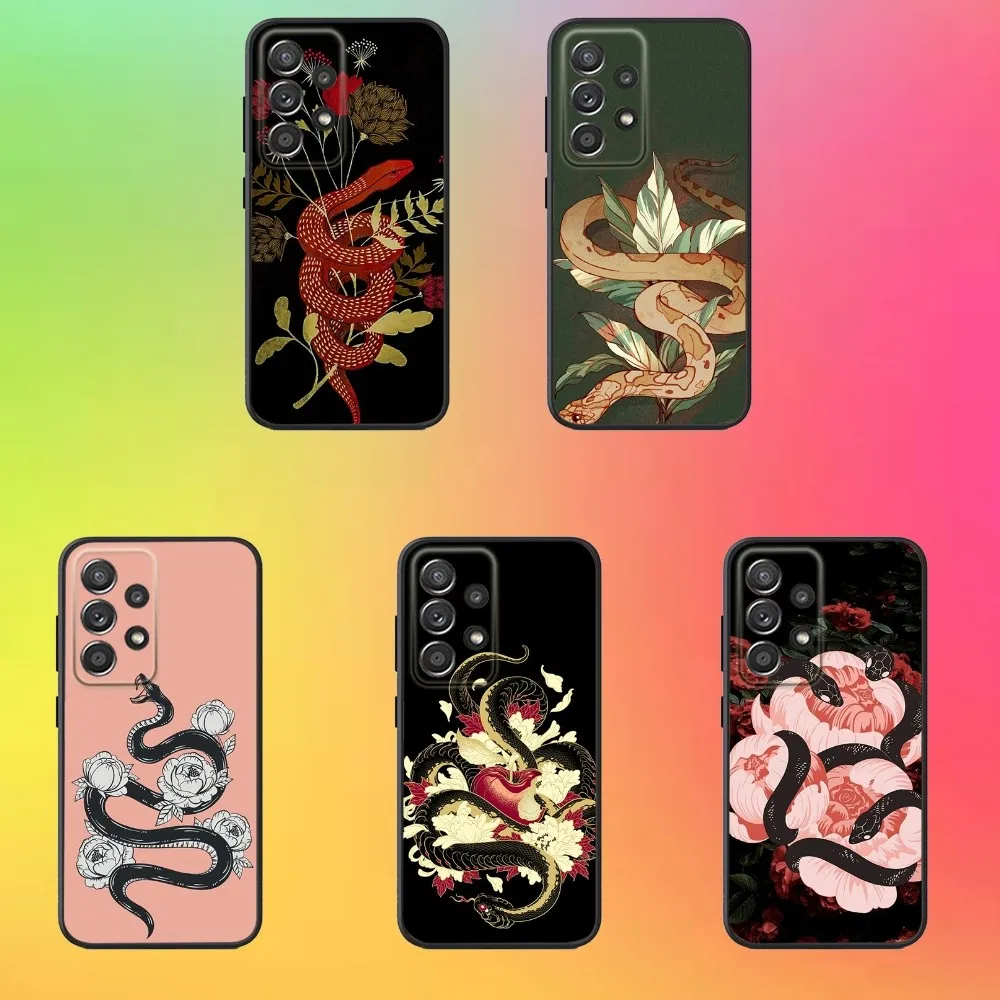 

Cartoon Cool Snake Phone Case For Samsung S25,S24,S21,S22,S23,S30,Ultra,S20,Plus,Fe,Lite,Note,10,9,5G Black Cover