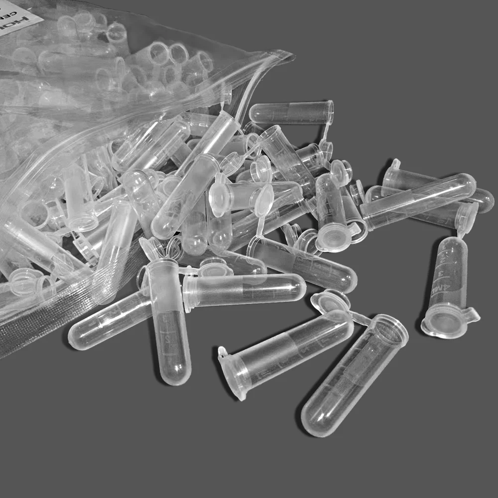 Tubes à essai en plastique pour centrifugeuse de laboratoire, fioles avec échelle, récipient pour échantillons, 5 ml, 300 pièces