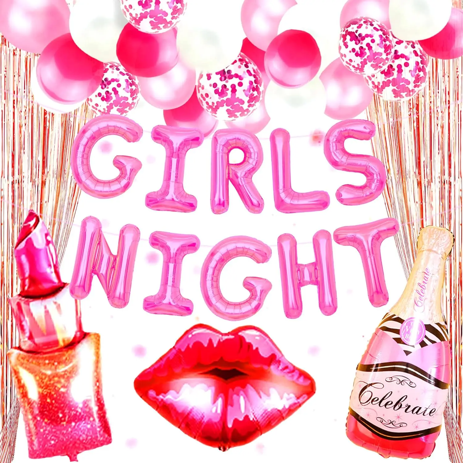 Lventy-Girls Night Party Decoração, só quero Fun Banner, Pijama médio, 45 pcs