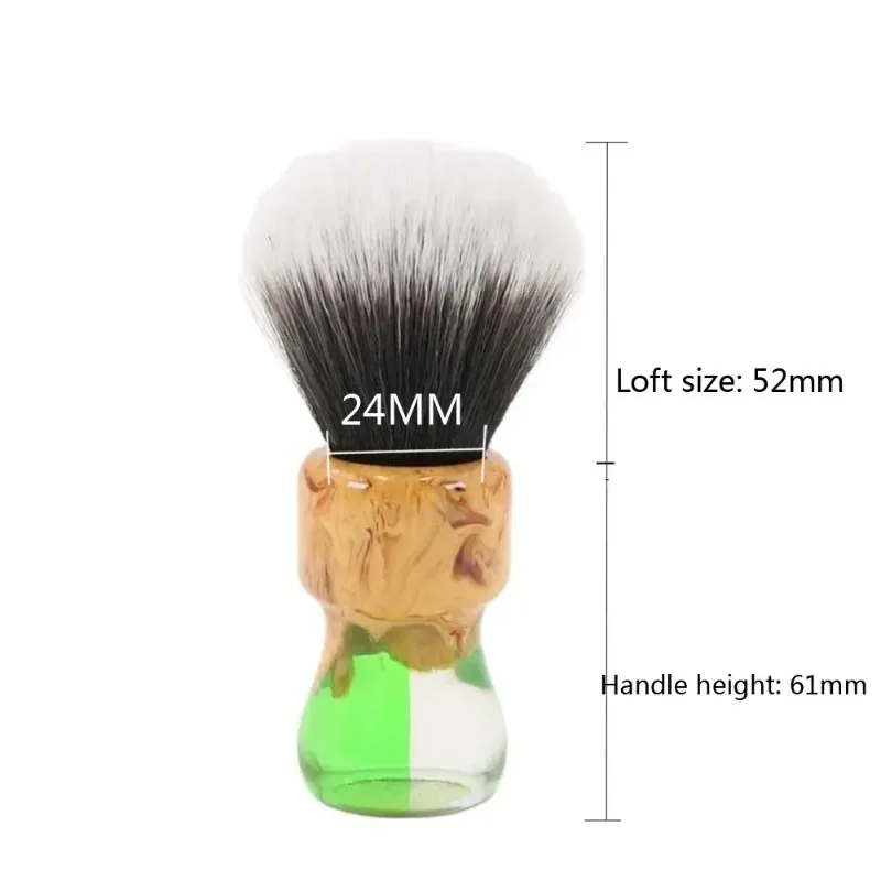 YAQI Goblin 24MM Synthetic Husky Knot Shaving Brush For Mens Daily Shaving 61mm Resin Handle Lightweight Durability Travel Brush