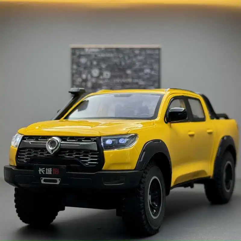 1:24 Great Wall Motor GWM Poer Alloy Muscle Car Model Sound Light Pull Back Children's Toy Collectibles Birthday gift