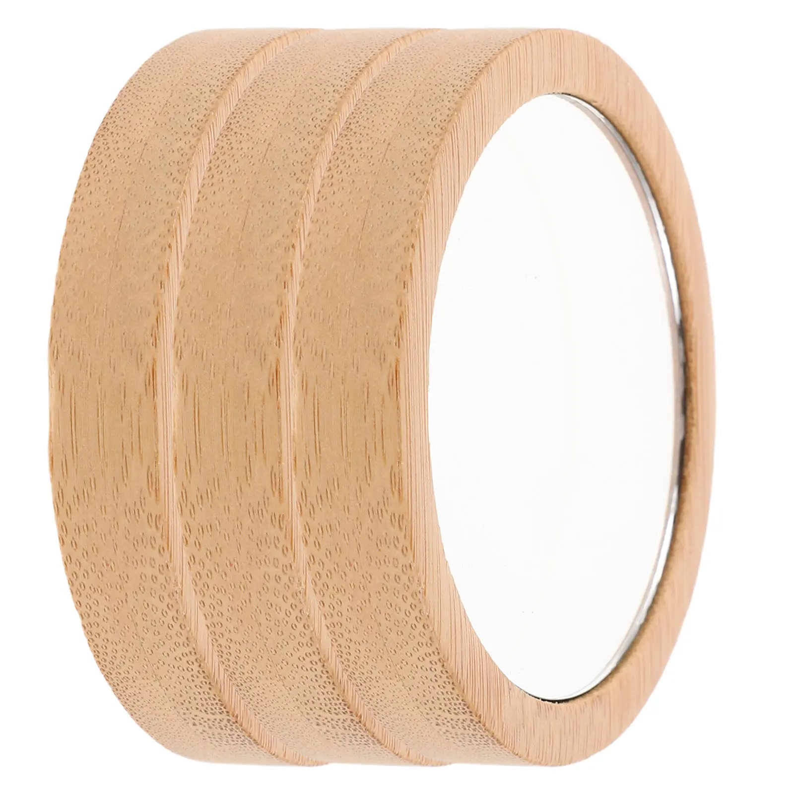 3Pcs Lightweight Portable Makeup Mirror Wooden Frame Round Mini Compact Mirror Hd Reflection Travel Handbag Purse Pocket Use