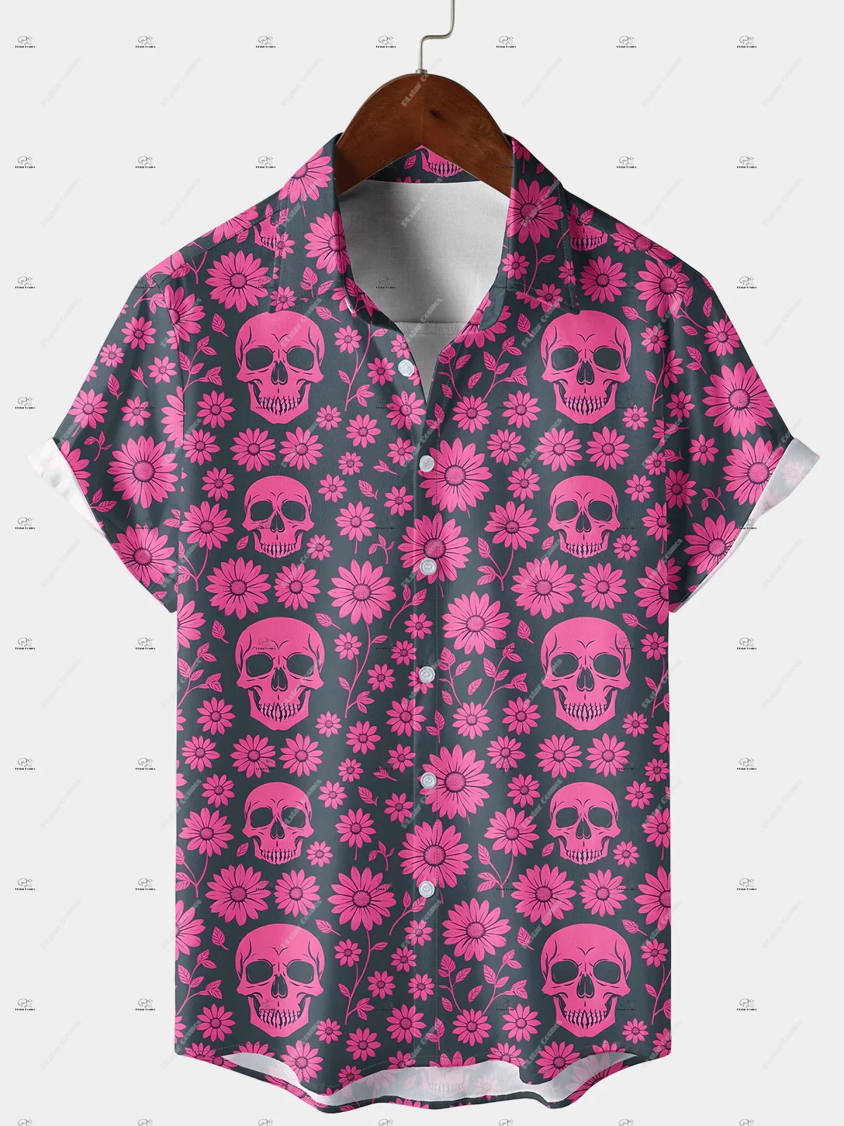 NewFashion Floral Tropical Graphic Tattoo Vintage 3DPrint Harajuku Unisex Summer Hawaiian Shirts Streetwear Beach Short Sleeve 8