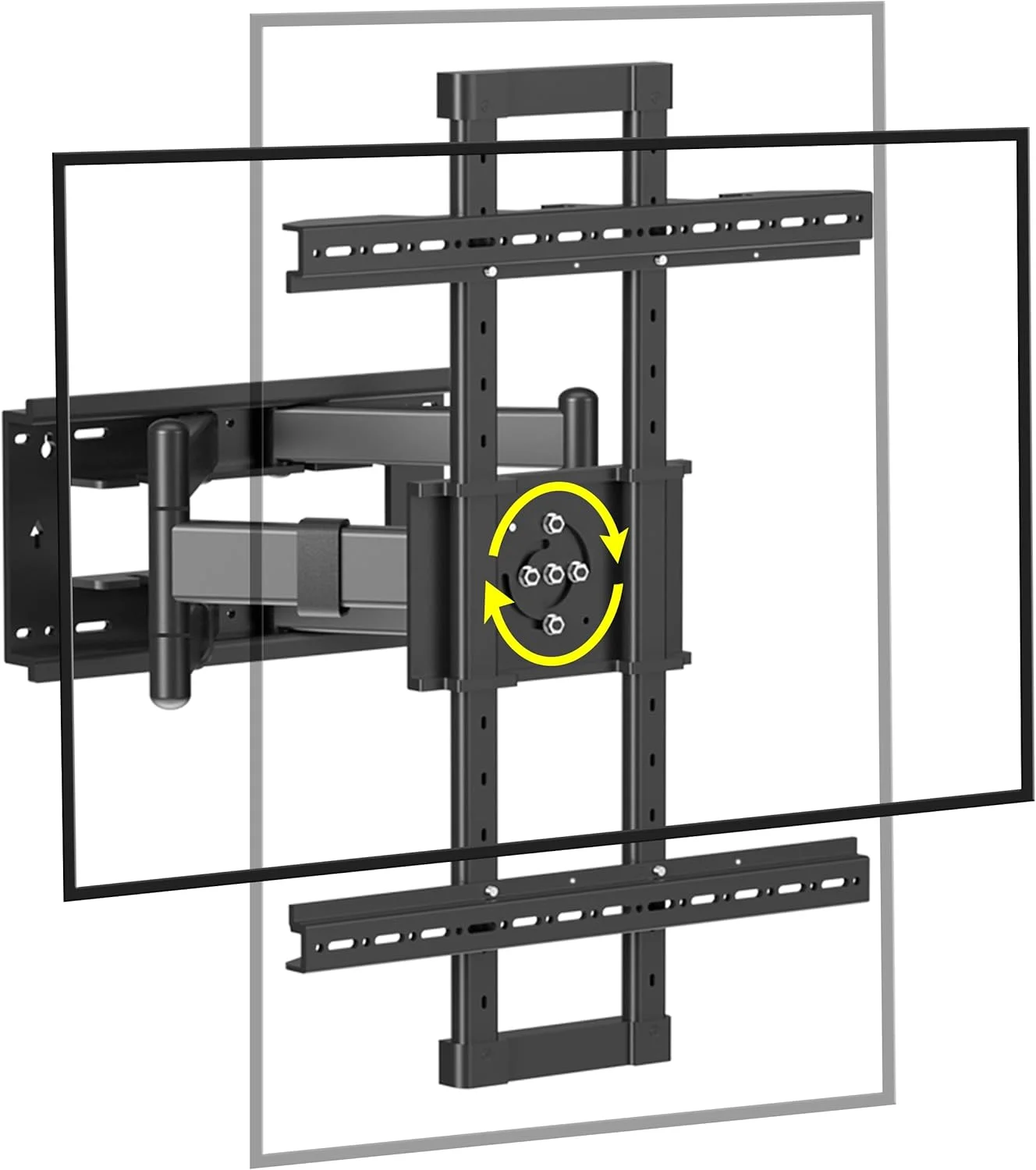 Landscape to Portrait Full Motion TV Wall Mount for 50-90 inch, Vertical and Horizontal TVs Bracket, Rotating TV Mount D5