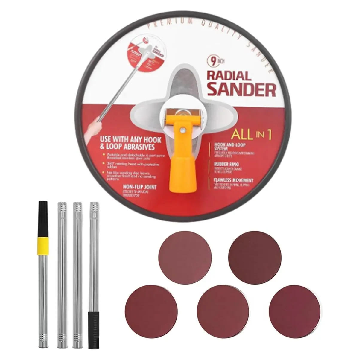 A95G Pole Sander for Drywall,Manual Hand Drywall Sander with Extension Pole - Ideal for Painting Projects,Aluminum Connector