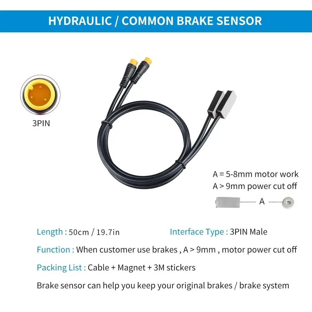 BAFANG Motor Cable Brake Sensor Gear Shift Sensor 1T4 1T2 Cable USB Programming speed sensor Thumb Throttle 250W Sticker BBSHD