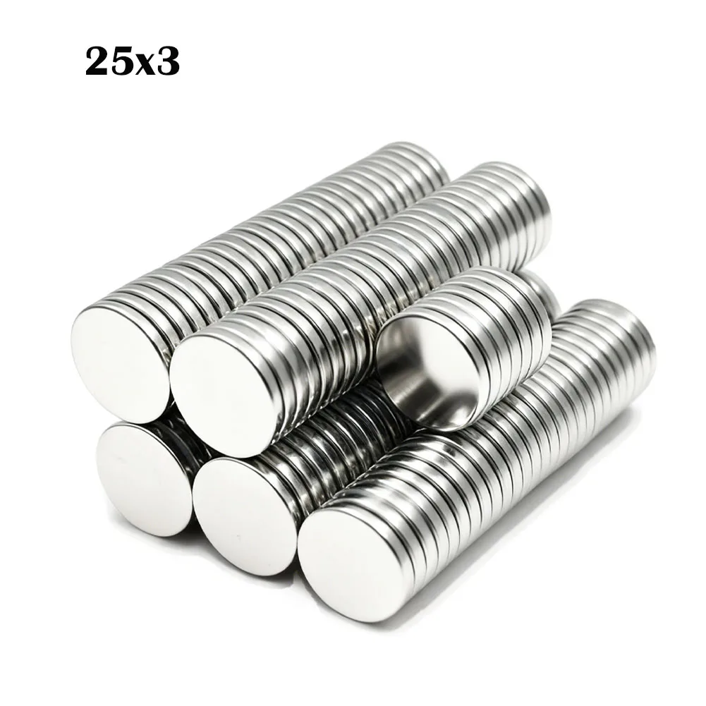 

25x3mm Super Powerful Magnet Neodymium Magnets Round NdfeB N35 Strong Permanent Magnetic Imanes Refrigerator Diy Magnets 25x3