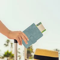 Simple Travel Passport Holder Cover Case Wallet RFID Blocking Business PU Leather Card Case Travel Accessories for Women Men 6