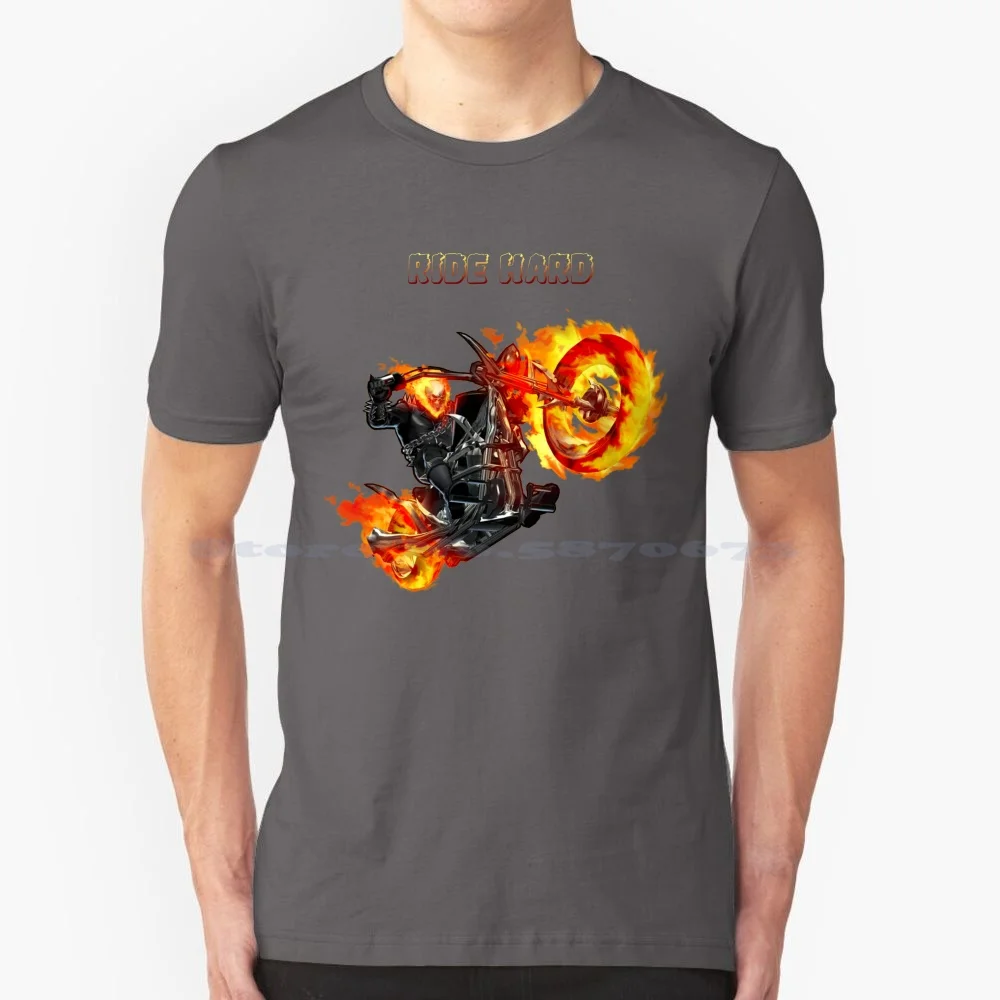 Ghost Rider Ride Hard T Shirt 100% Cotton Tee Ghost Rider Ride Hard