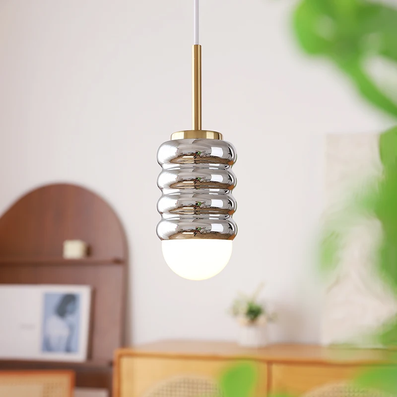 SANDYHA Modern Cream Pendant Lights Nordic Bedroom Living Room Bedside Lamp Designer Lighting Fixtures Creative Home Decor