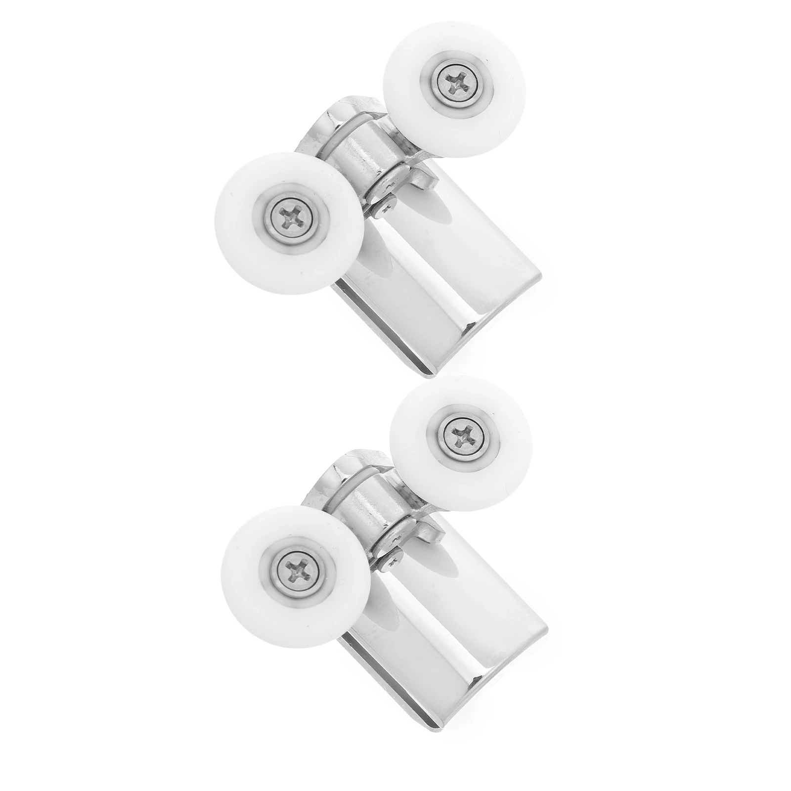 

2 Sets Bathroom Sliding Glass Door Rollers Durable Metal Smooth Quiet Replacement Parts Wheel Shower Hardware Track System
