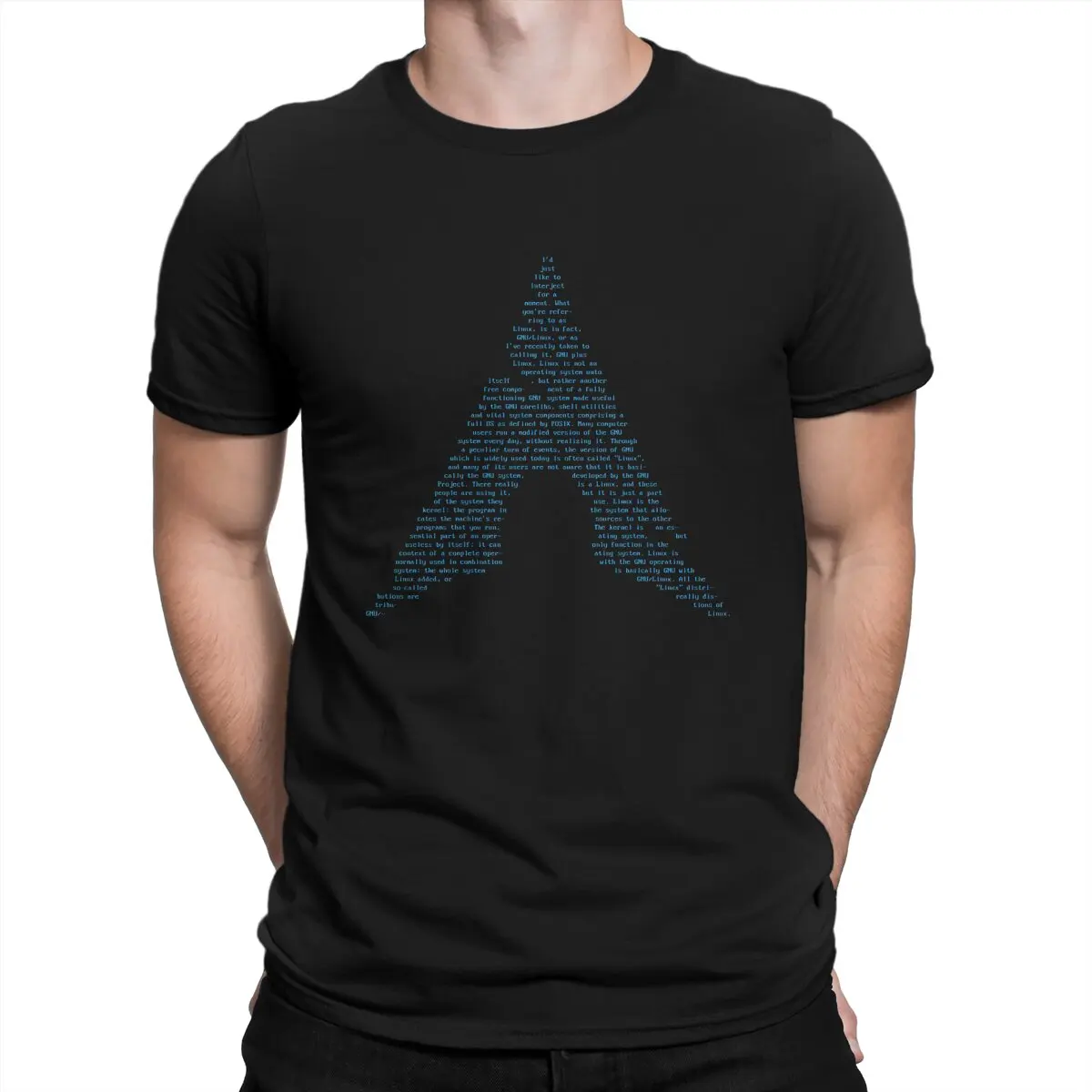 Cool Arch GNU Linux Richard Stallman Interject Copy Pasta T-Shirts Men Round Neck Cotton T Shirts Linux Short Tees Gift Tops