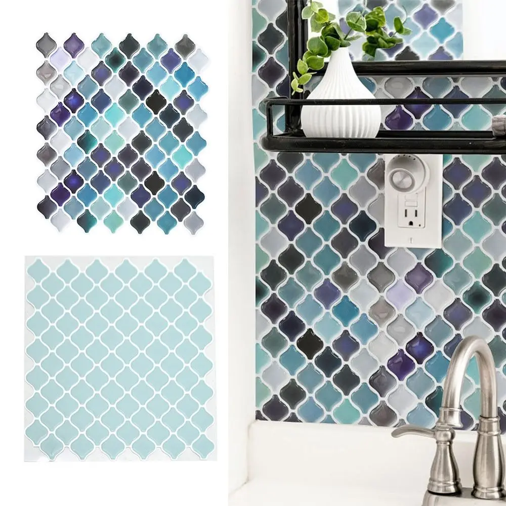3D Mosaic Stereo Wall Stickers Self-adhesive Crystal Epoxy Resin Wallpapers Waterproof Oil Proof Backsplash Wall Decals