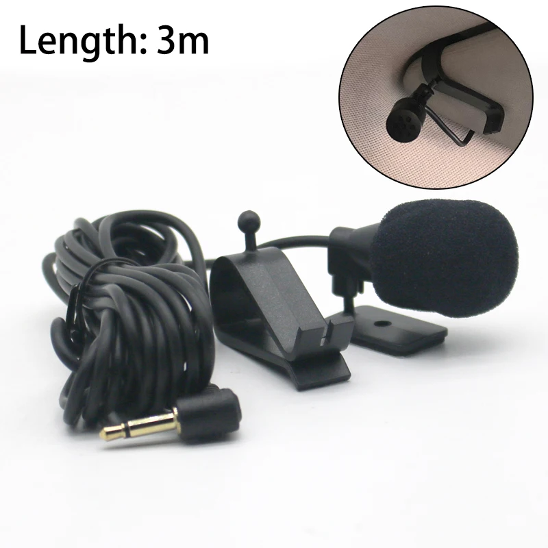 

Car Audio Microphone 3.5mm Clip Jack Plug Mic Stereo Mini Wired External Microphone For Auto DVD Radio 3m Long Professionals