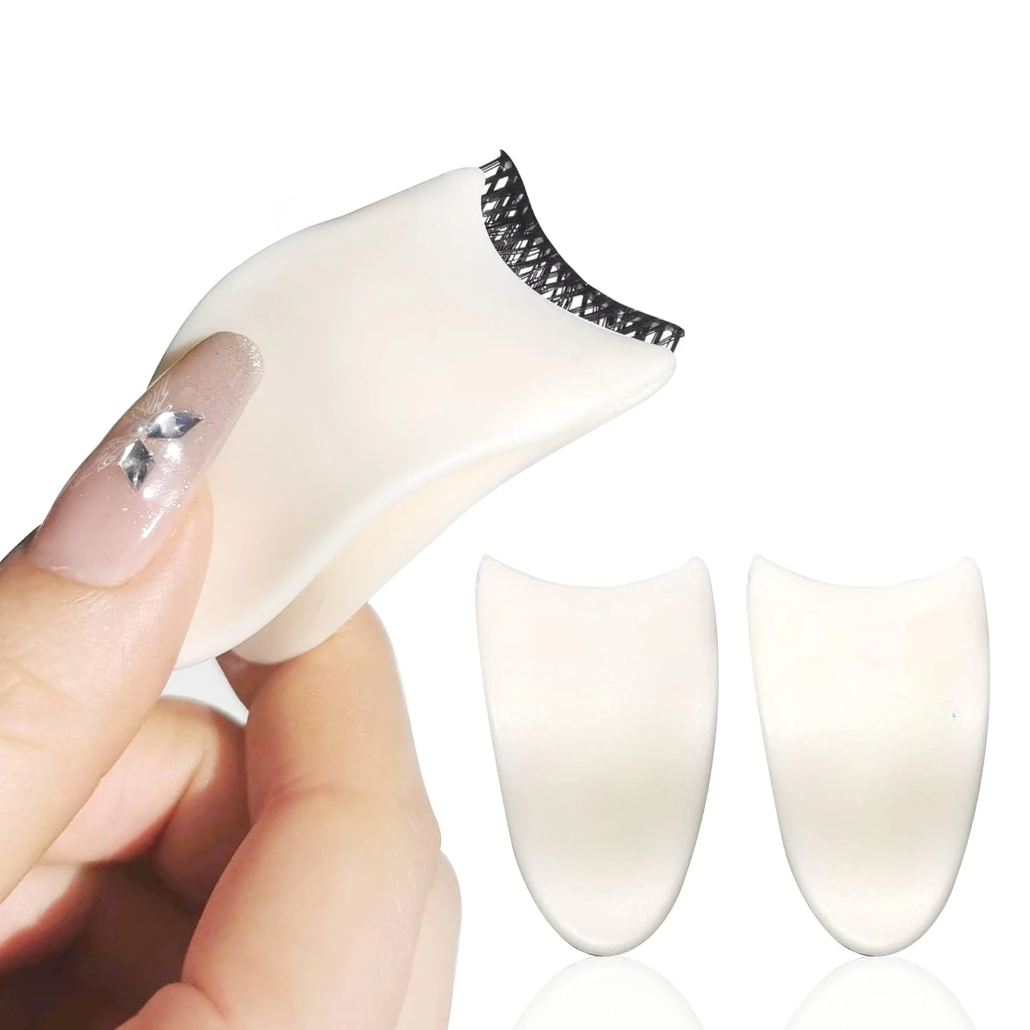 1PC メイクアップピンセット、まつげアプリケーターツール、偽まつげピンセットカーブニップ偽まつげエクステンション補助クリップ美容供給