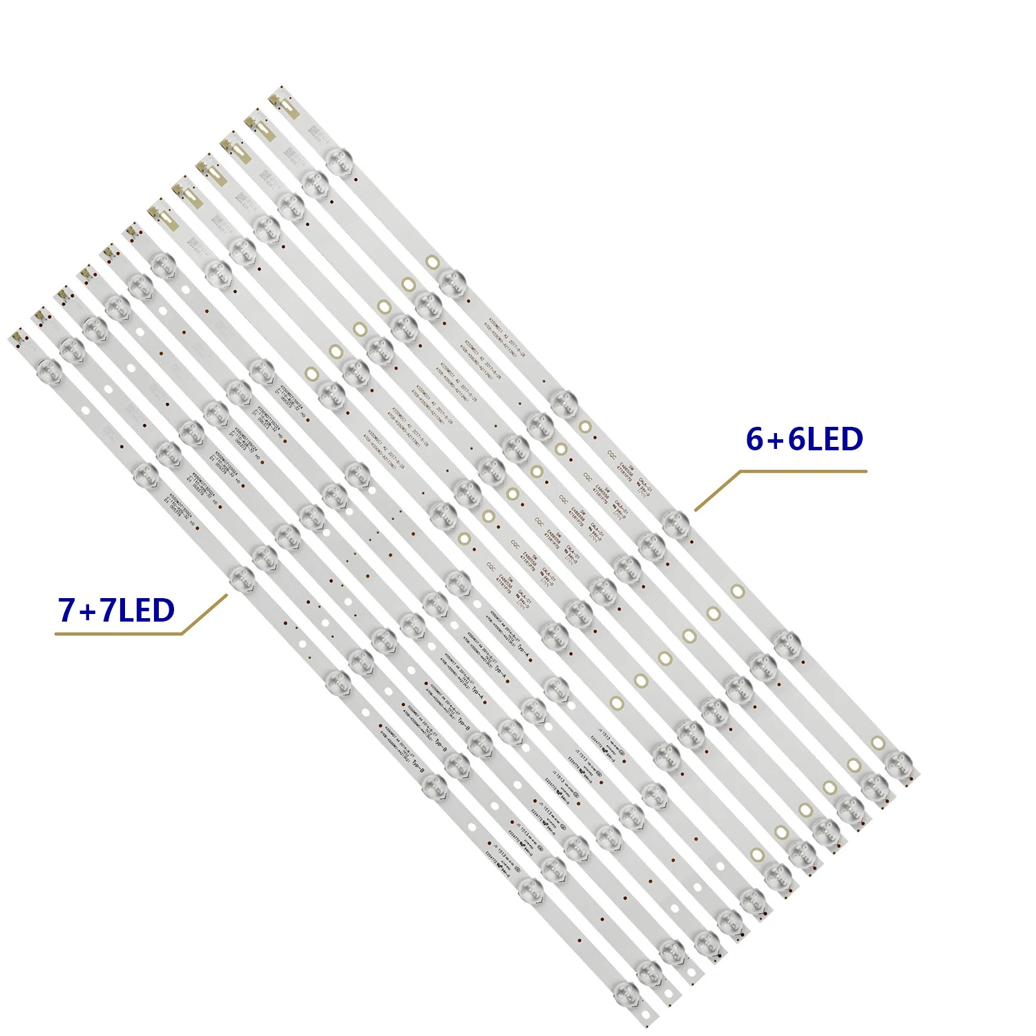 

60PCS/5set LED Strip For 55J2000 55J3500U 55J3500 55PUT6050/T3 55HFF8358 BM55L71-SMART 4078-K550WD-A3213K21 A3213K31 A B Type